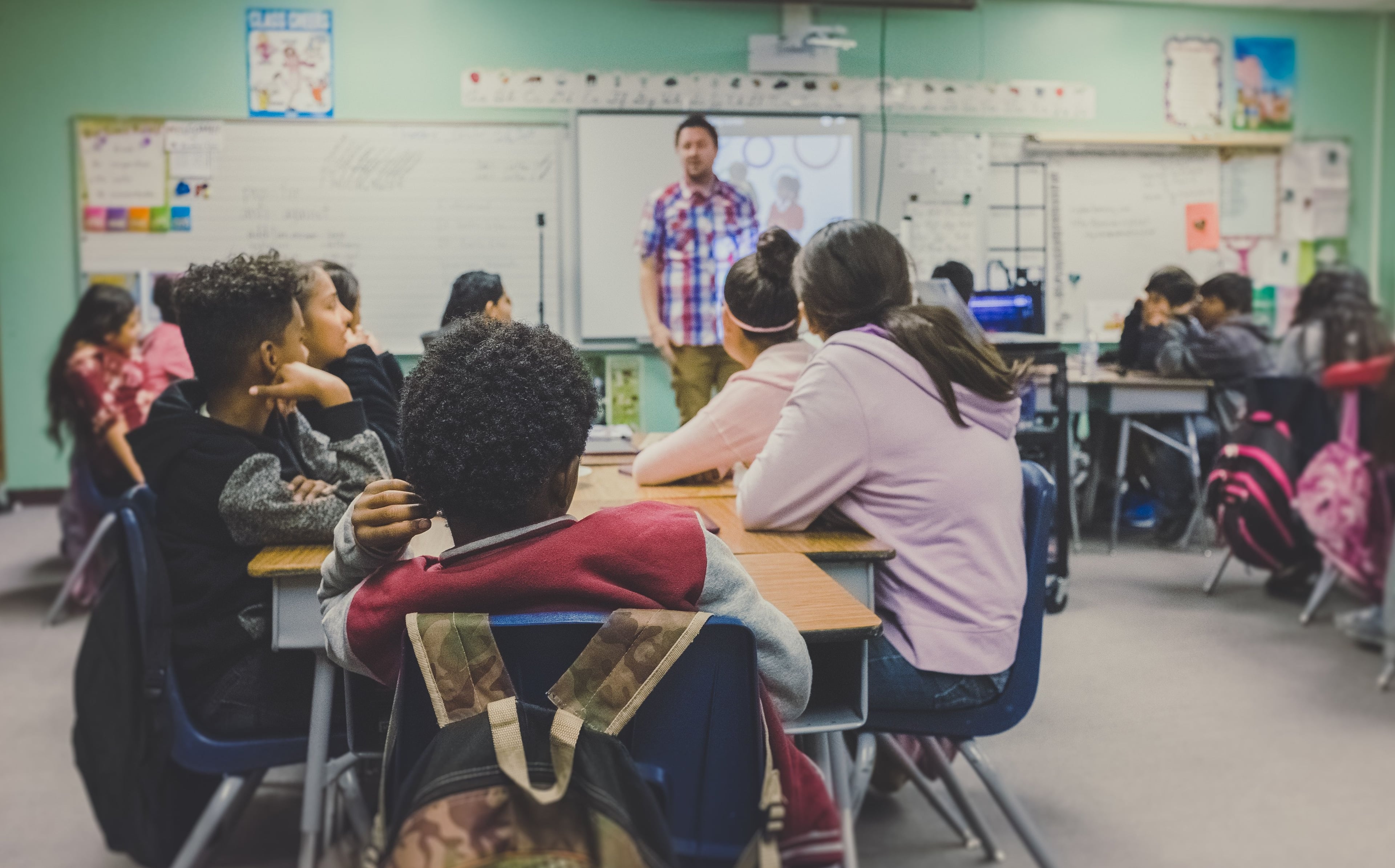 teacher with students in class