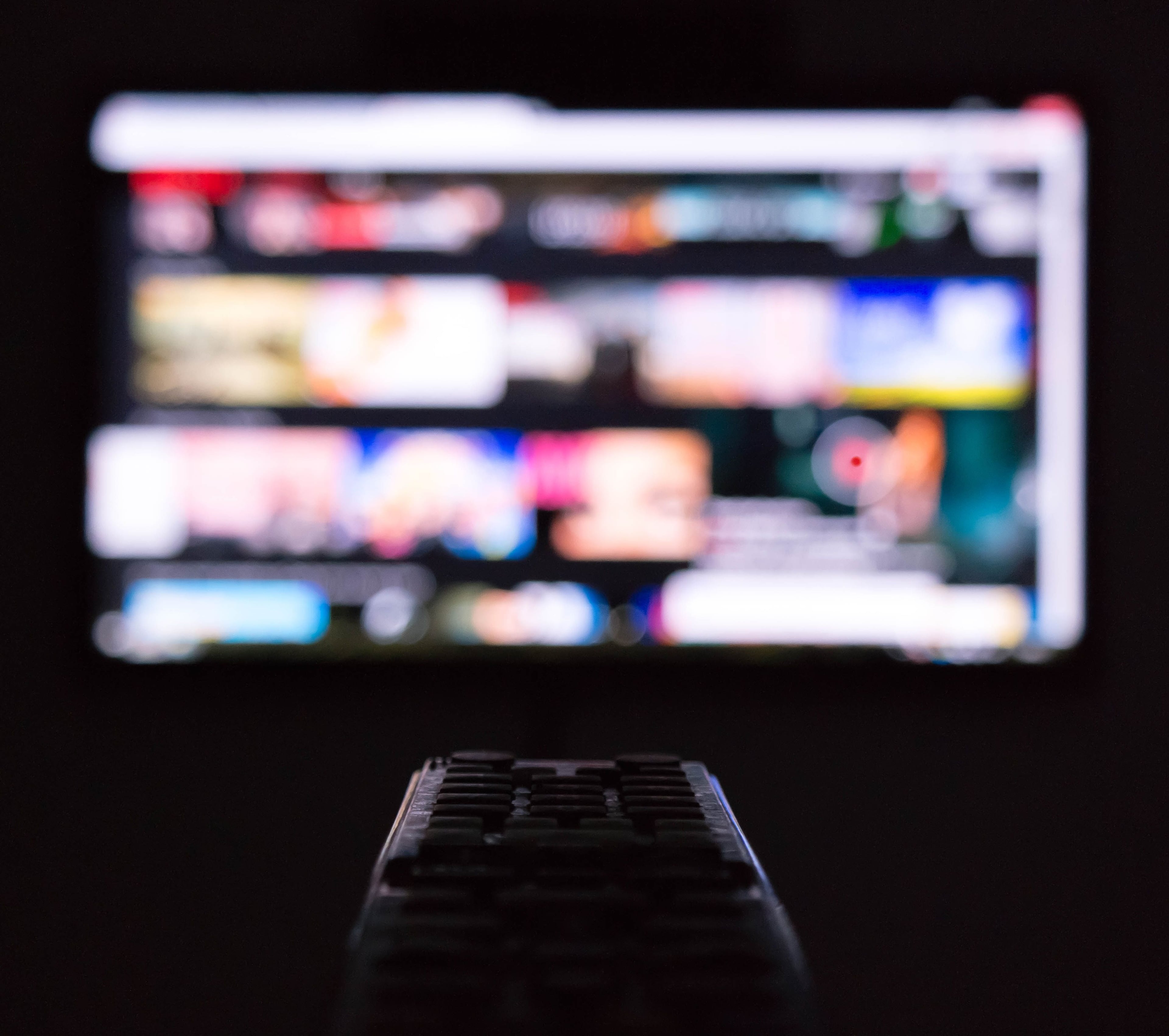 remote pointed at television