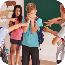 Kids laughing at their classmate