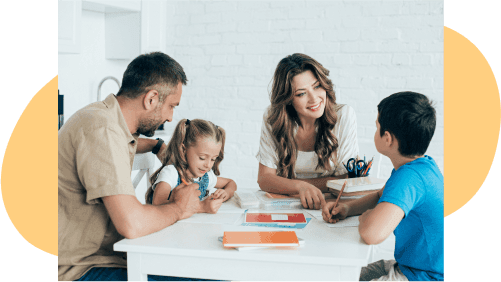parents teaching their kids